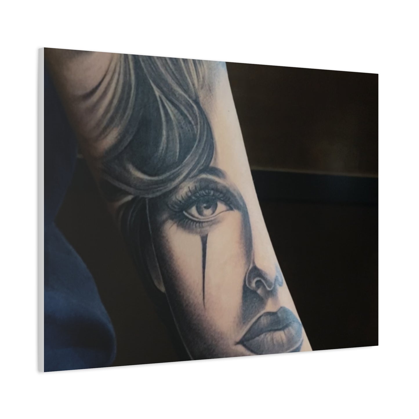 TATTOO OF A WOMANS FACE BY TRIPPY G WALL CANVAS