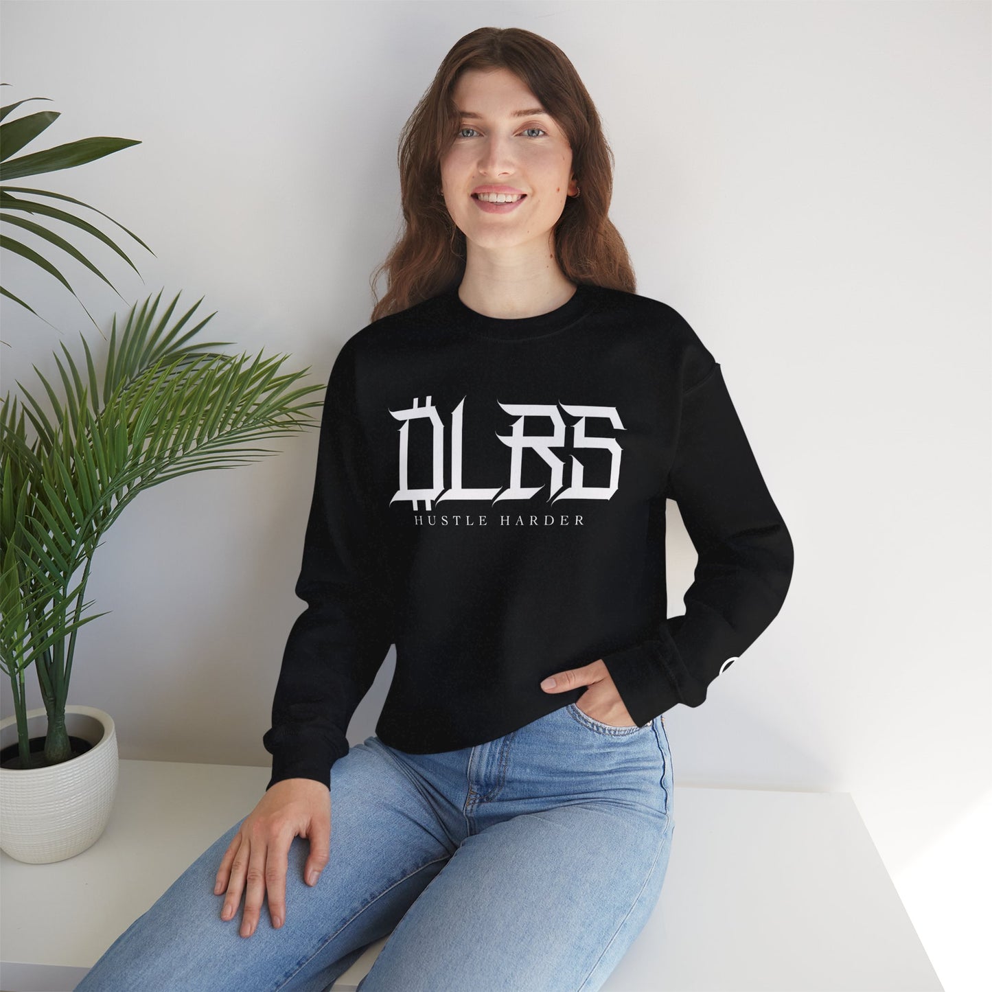 Hustle Harder DLRS Sweatshirt, Unisex Crewneck