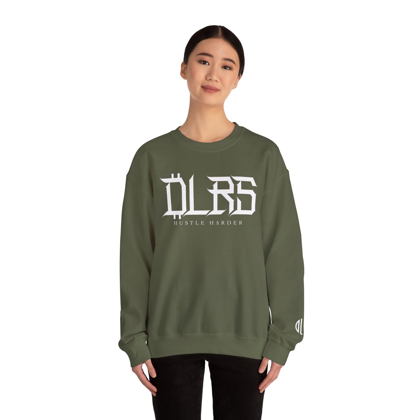 Hustle Harder DLRS Sweatshirt, Unisex Crewneck