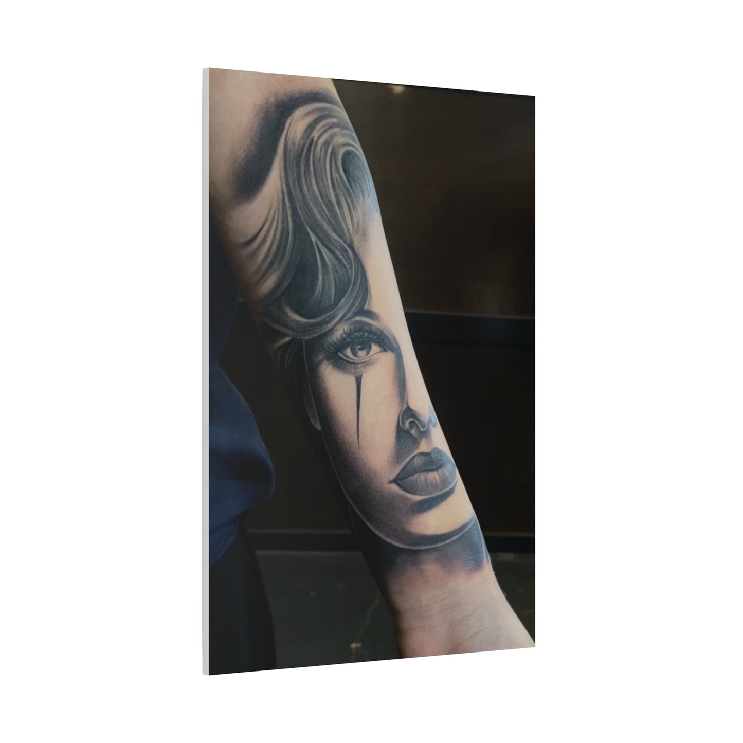TATTOO OF A WOMANS FACE BY TRIPPY G WALL CANVAS