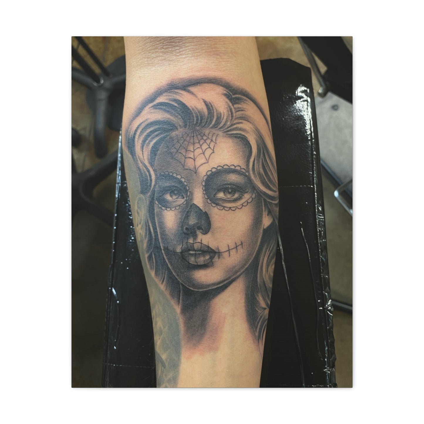 TATTOO OF A CLOWN FACE BY TRIPPY G WALL CANVAS