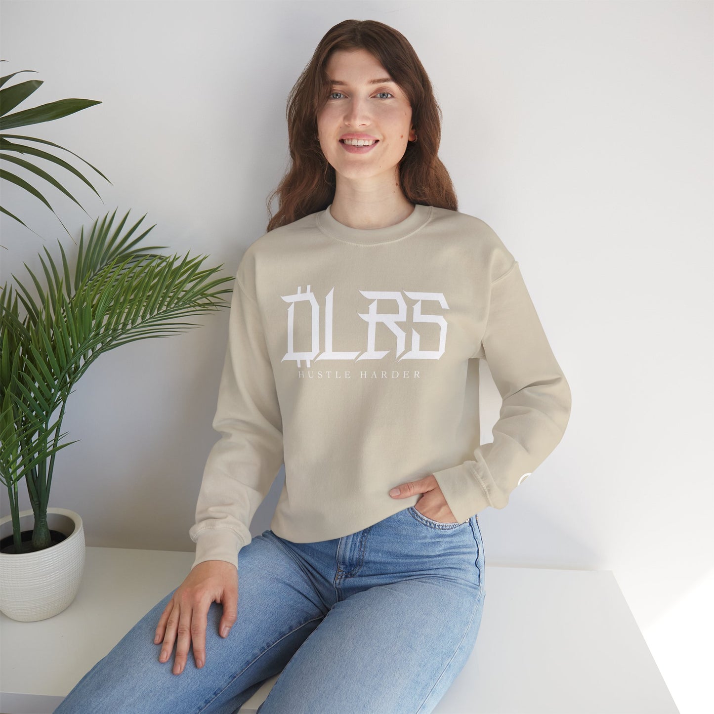Hustle Harder DLRS Sweatshirt, Unisex Crewneck