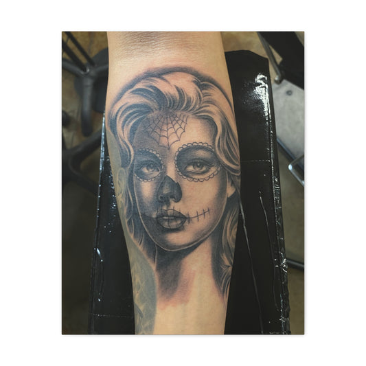 TATTOO OF A CLOWN FACE BY TRIPPY G WALL CANVAS